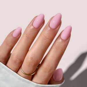 32-Piece Short Almond Pink Press-On Nail Kit