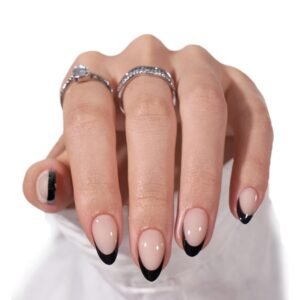32-Piece Almond French Tip Press-On Nail Kit