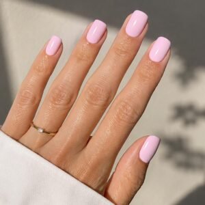 Short Square Pink Press-On Nails