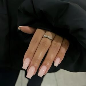 24-Piece Long Coffin Dusty Pink Glossy Press-On Nails