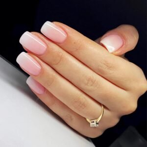 24-Piece Medium Square Pink French Ombre Press-On Nail Kit