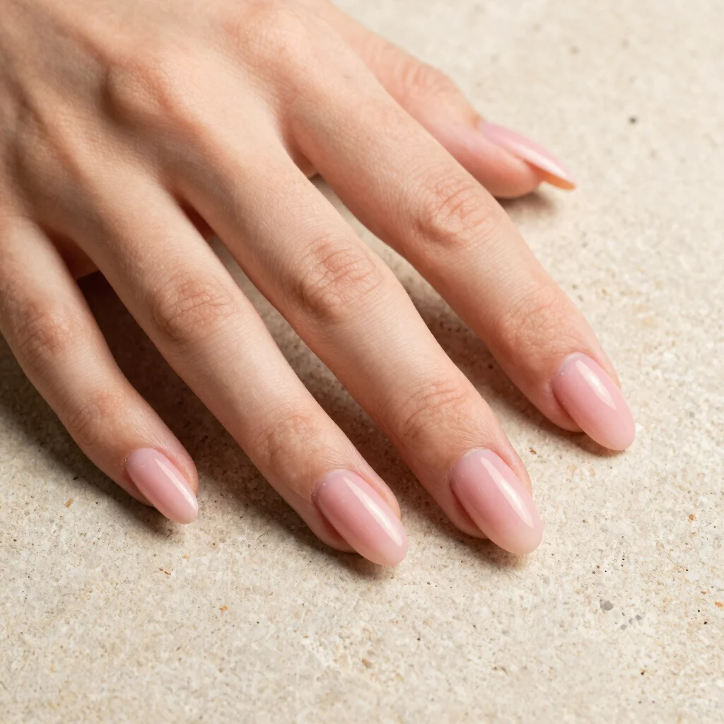 Blush Pink Ombré Almond Nails